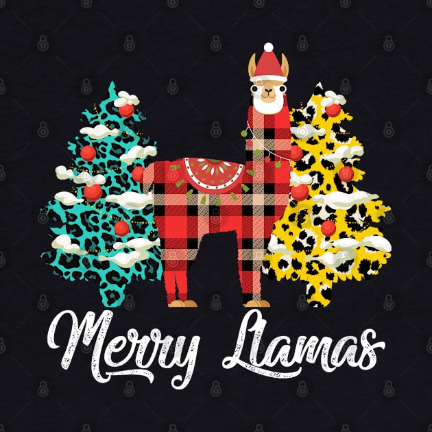 Merry Christmas Llama/ Funny Llamas/ Buffalo Xmas gift by UranusArts